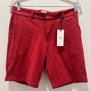 Swet Tailor NWT Men's Red Wine Chino Cotton Blend Pockets Shorts Size 29